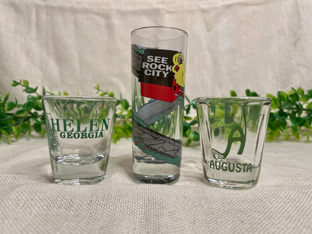Vintage Souvenir Shot Glasses Helen, See Rock City Lookout Mountain, Augusta Etsy