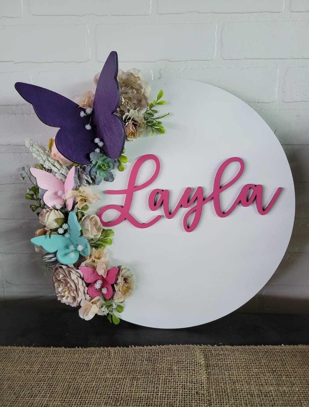 Butterfly Name Sign SVG Clipart Door Hanger Name Design - Etsy