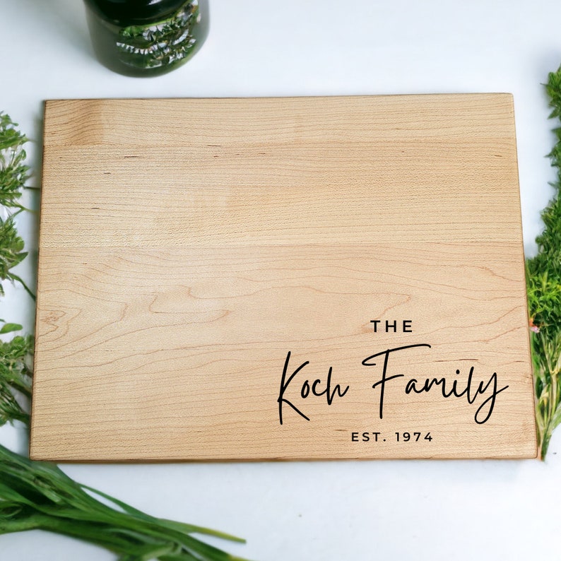 Personalized engraved maple wood cutting board