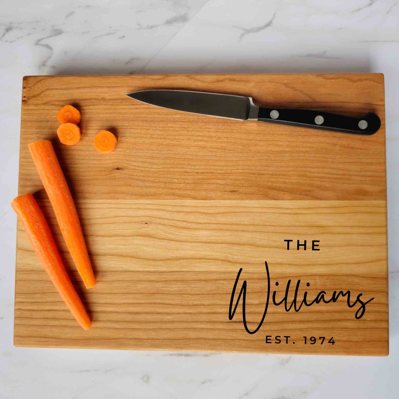 Personalized engraved wood cutting board
