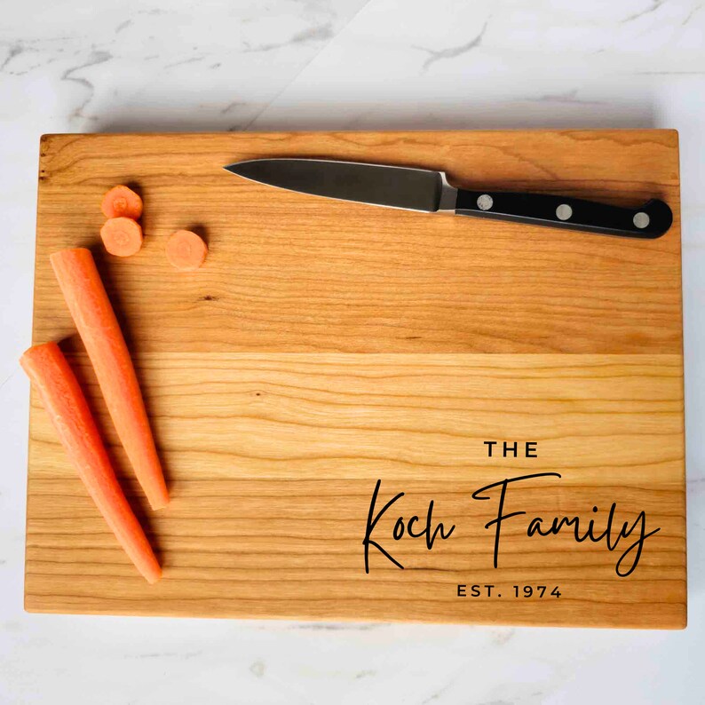 Custom personalized engraved wood cutting board wedding gift