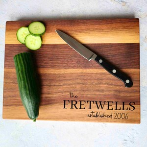 Custom personalized engraved wood cutting board
