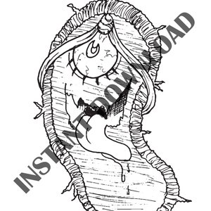 Bakezori Yokai Single Coloring Page Instant Download PDF/JPEG Japanese Folklore