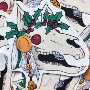 WEIHNACHTEN | Mari Lwyd Handgeschnittener Matte Vinyl-Aufkleber Waliser Weihnachten