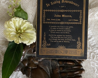 1889 Victorian Mourning Remembrance Card