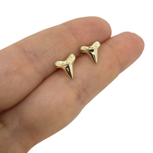 Sterling Silver Shark tooth earrings , shark tooth earrings , Tiny studs, small studs, dainty studs, shark tooth jewelry
