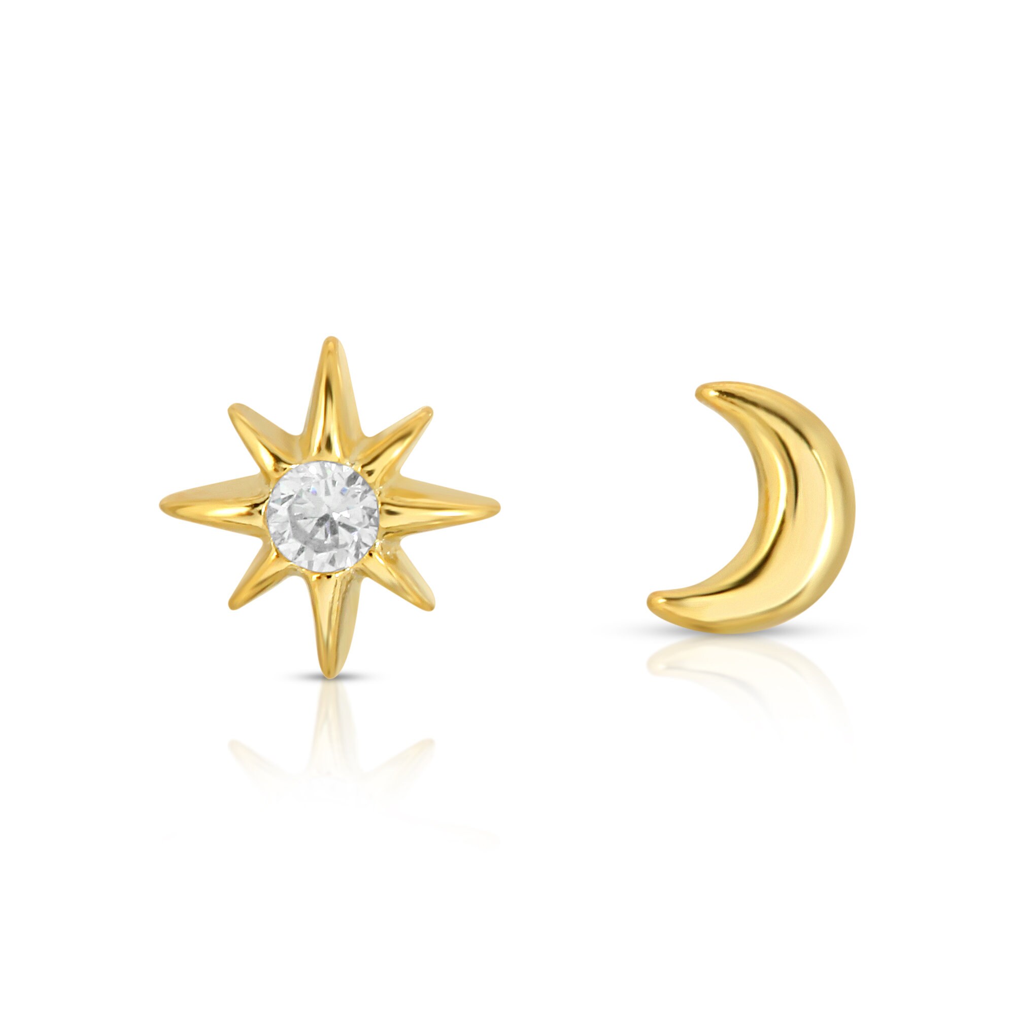 Sun moon deals star stud earrings