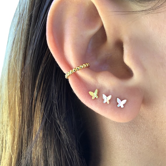 Children's Silver Open Butterfly Ear Studs — AUS Postage — Sterling 925 Earrings 