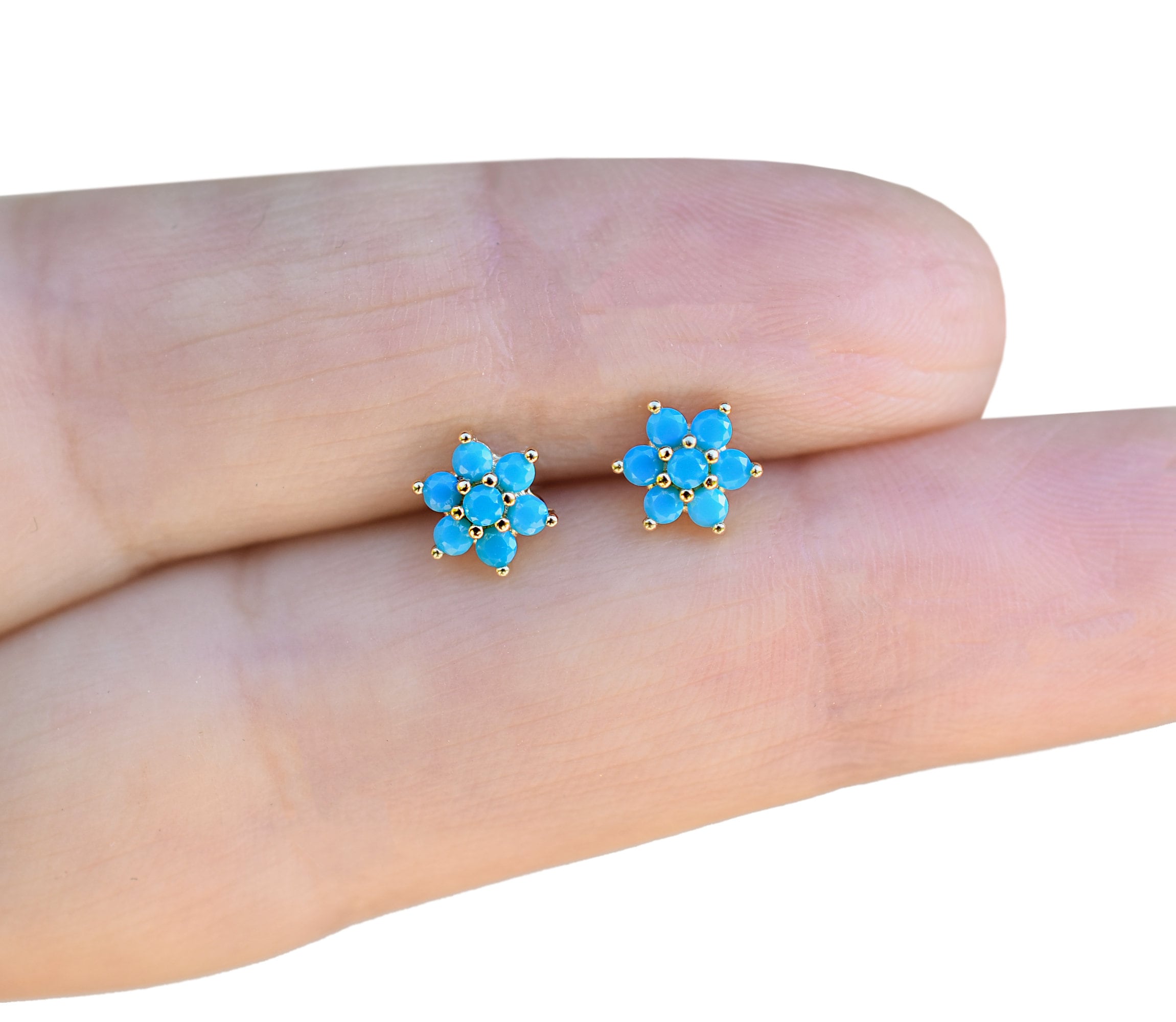 Dainty turquoise earrings deals
