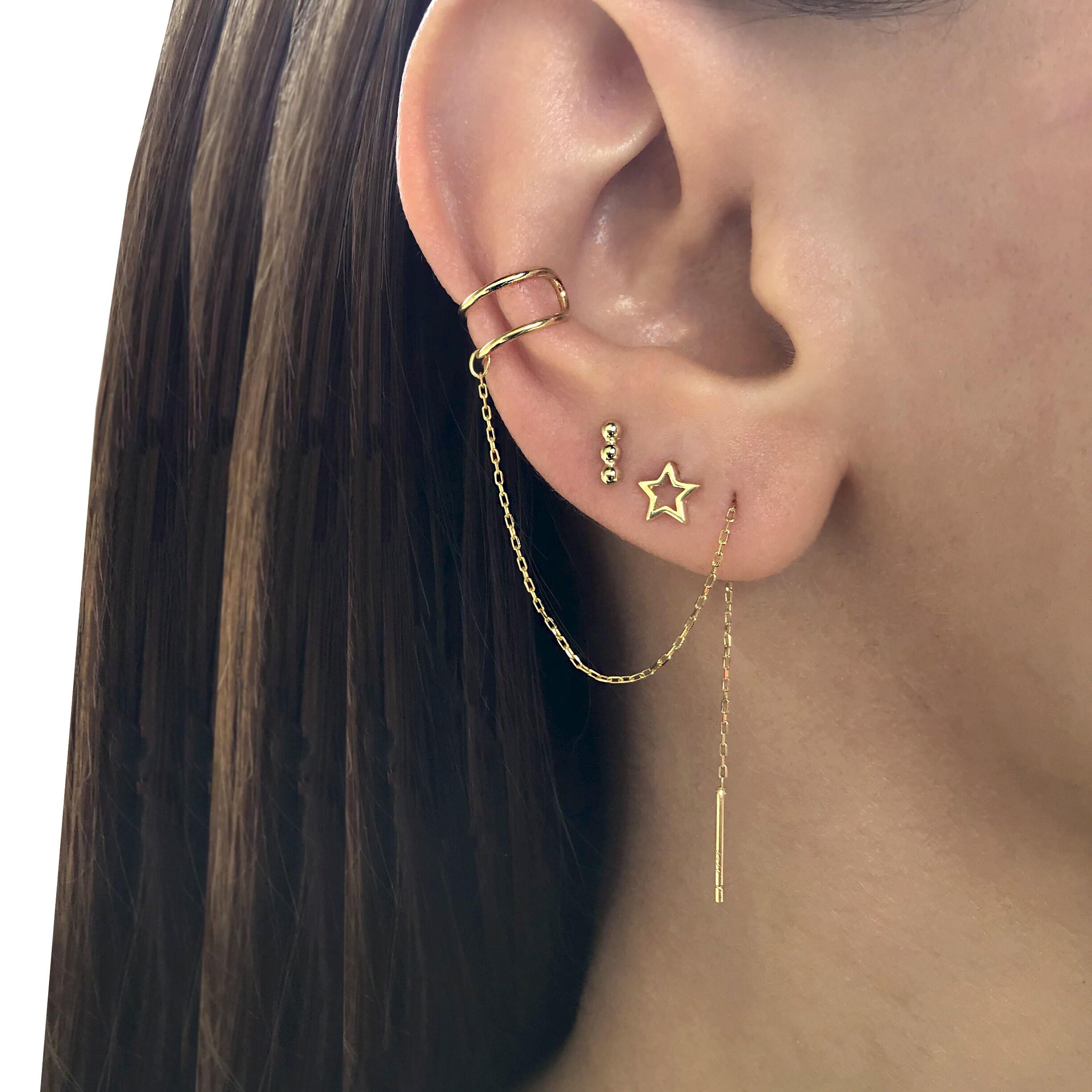 Ear Cuff Earrings Chains | Gold Snake Chain Drop Earring | Chain Ear Cuff  Jewelry - U - Aliexpress