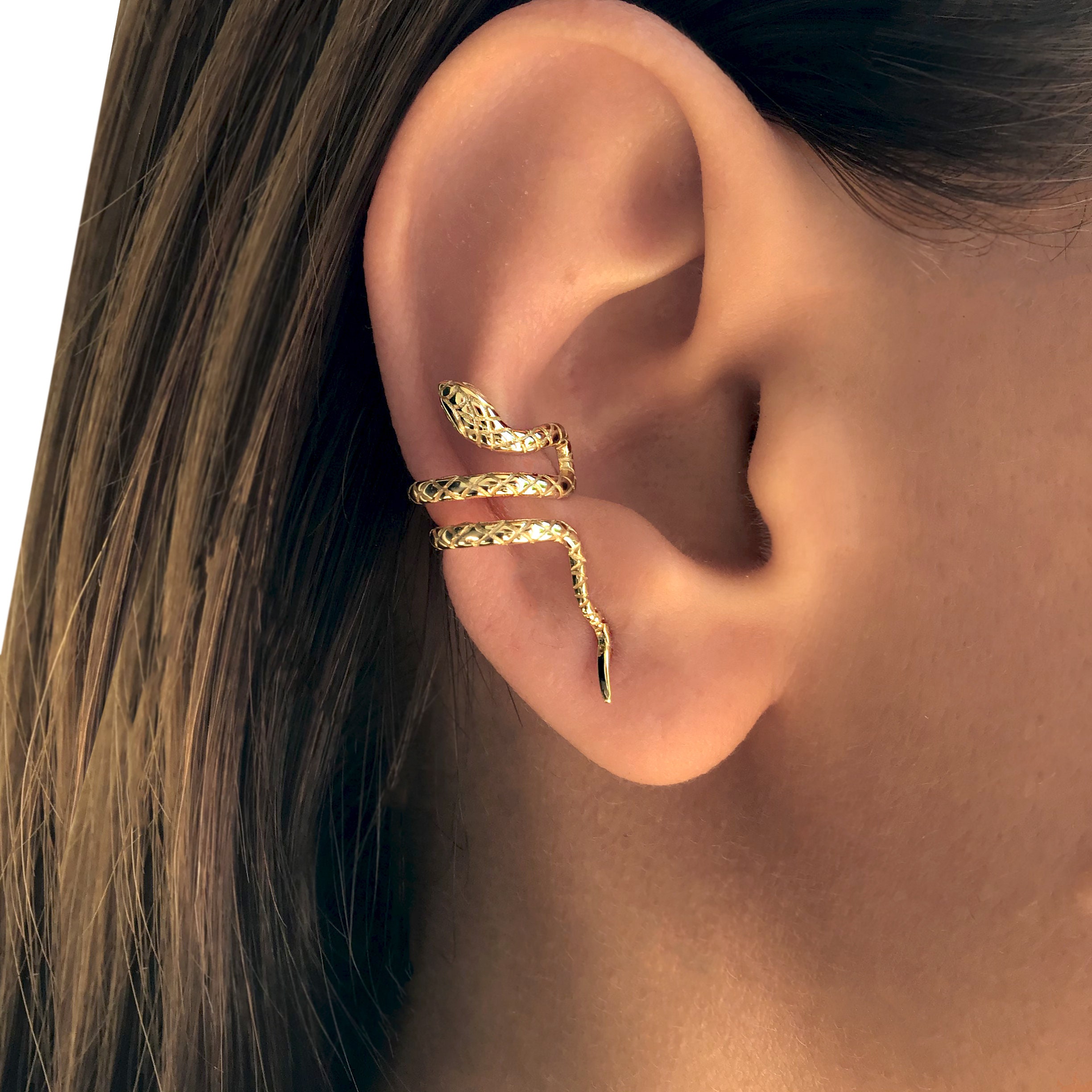 Sterling Silver Snake ear cuff no piercing ear cuff fake Etsy