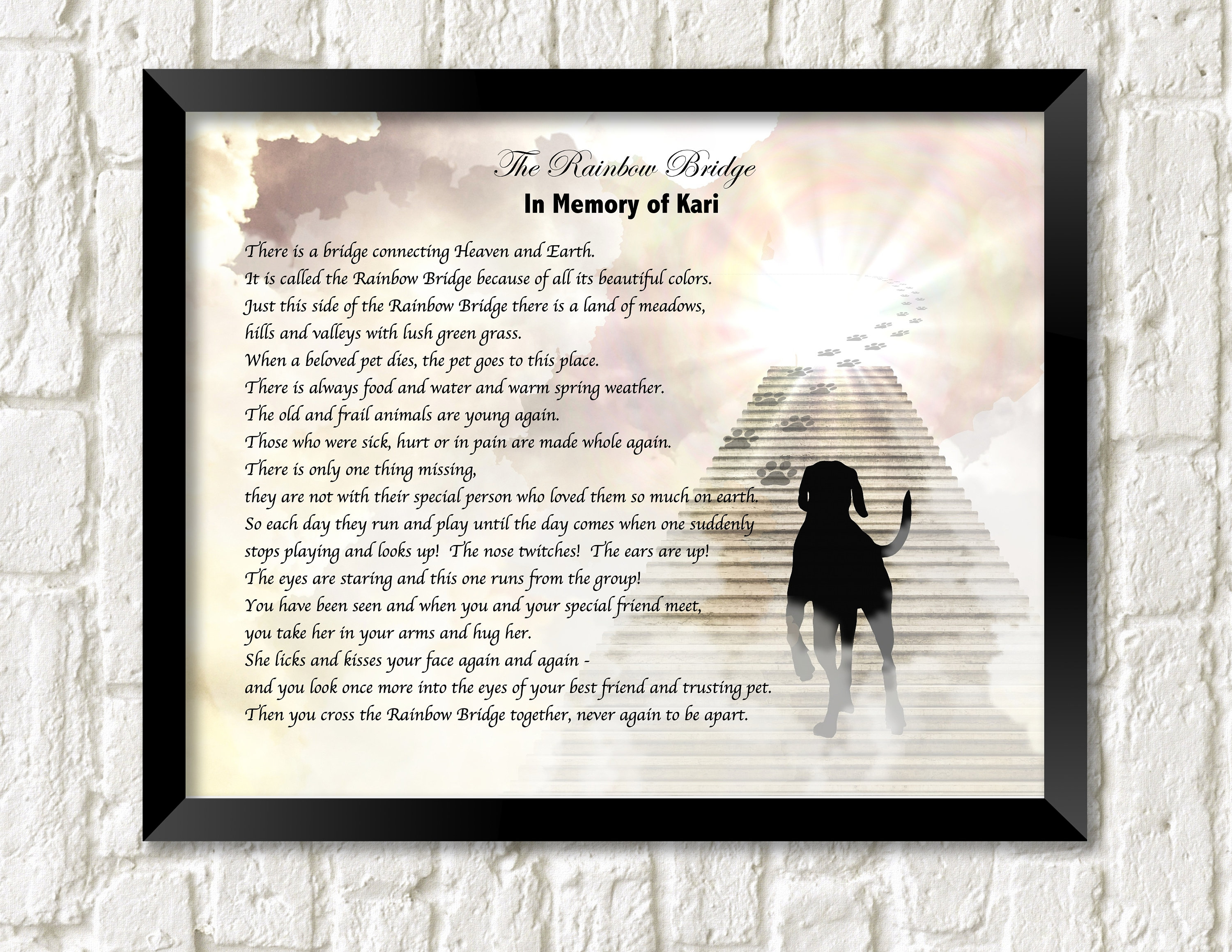 Rainbow Bridge Poem Wooden Plaque (8 x 10) - Pet Memorial Stones, Pet  Grave Markers