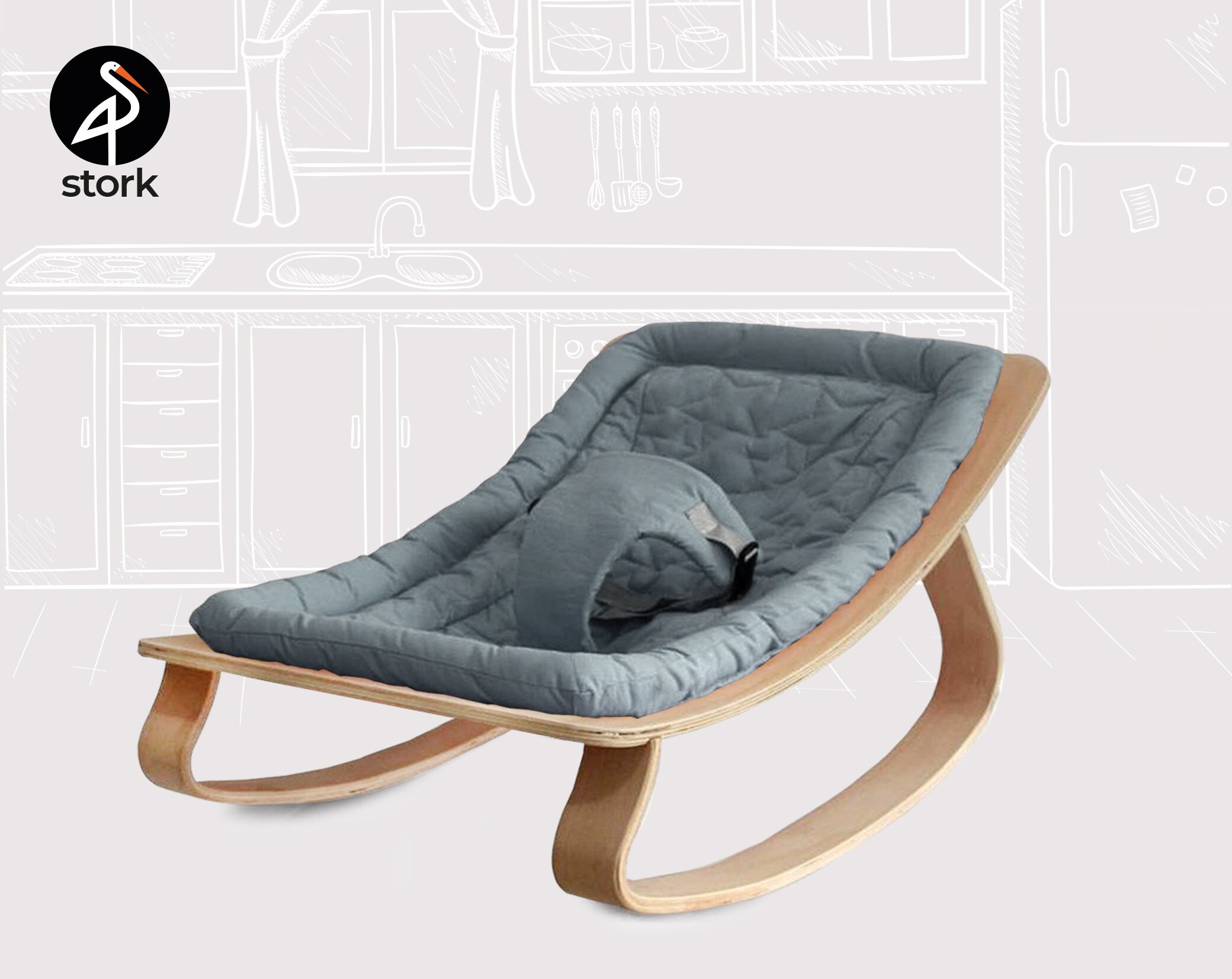 Graue Baby Schaukelstuhl handgemachte Baby Wiege Baby Swing | Etsy