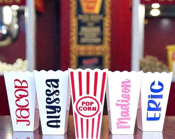 Personalized Popcorn Party Containers: Carnival Circus Theme