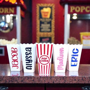 Personalized Popcorn Party Containers: Carnival Circus Theme