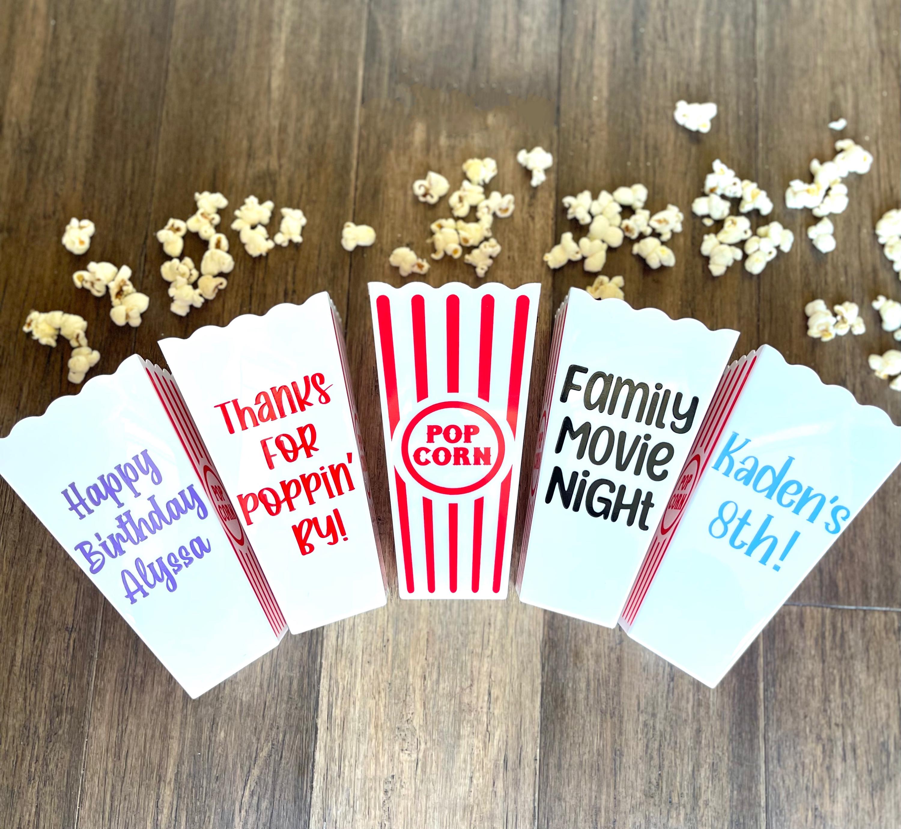 Contenedores de palomitas de maíz personalizados para fiestas, temática de carnaval o circo, cajas de palomitas de maíz, vasos de palomitas de maíz clásicos para niños, regalos de fiesta