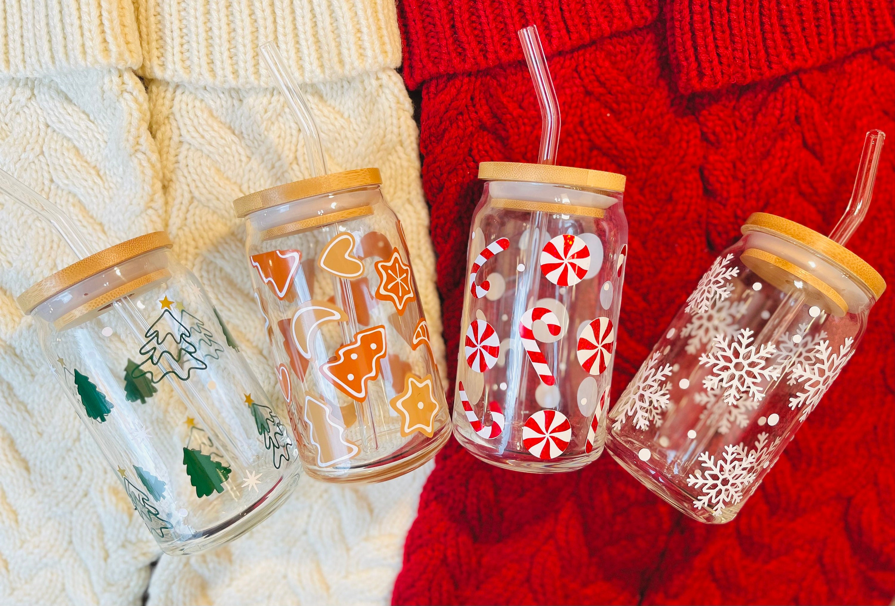 Glass Jar with Snowflake Lid, 16 Oz.