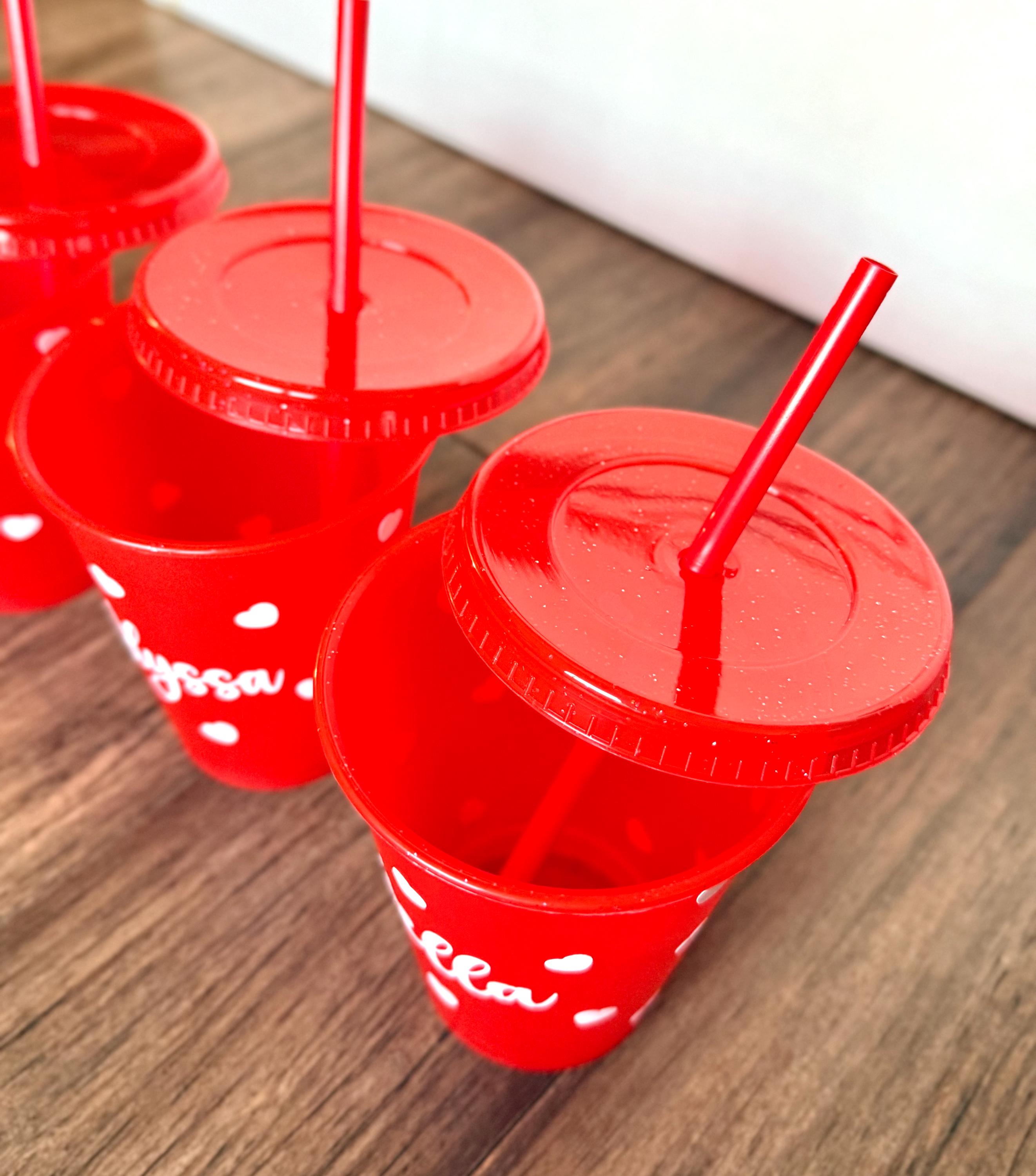 Personalized Valentine's Day Cups: 16oz Party Favor Cups With Straws - Etsy
