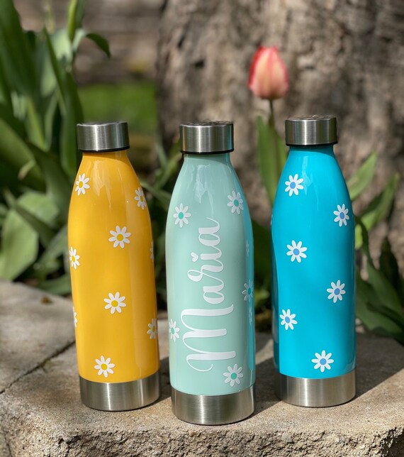 Daisy Floral personalized summer Water Bottles 22 oz cups for Etsy