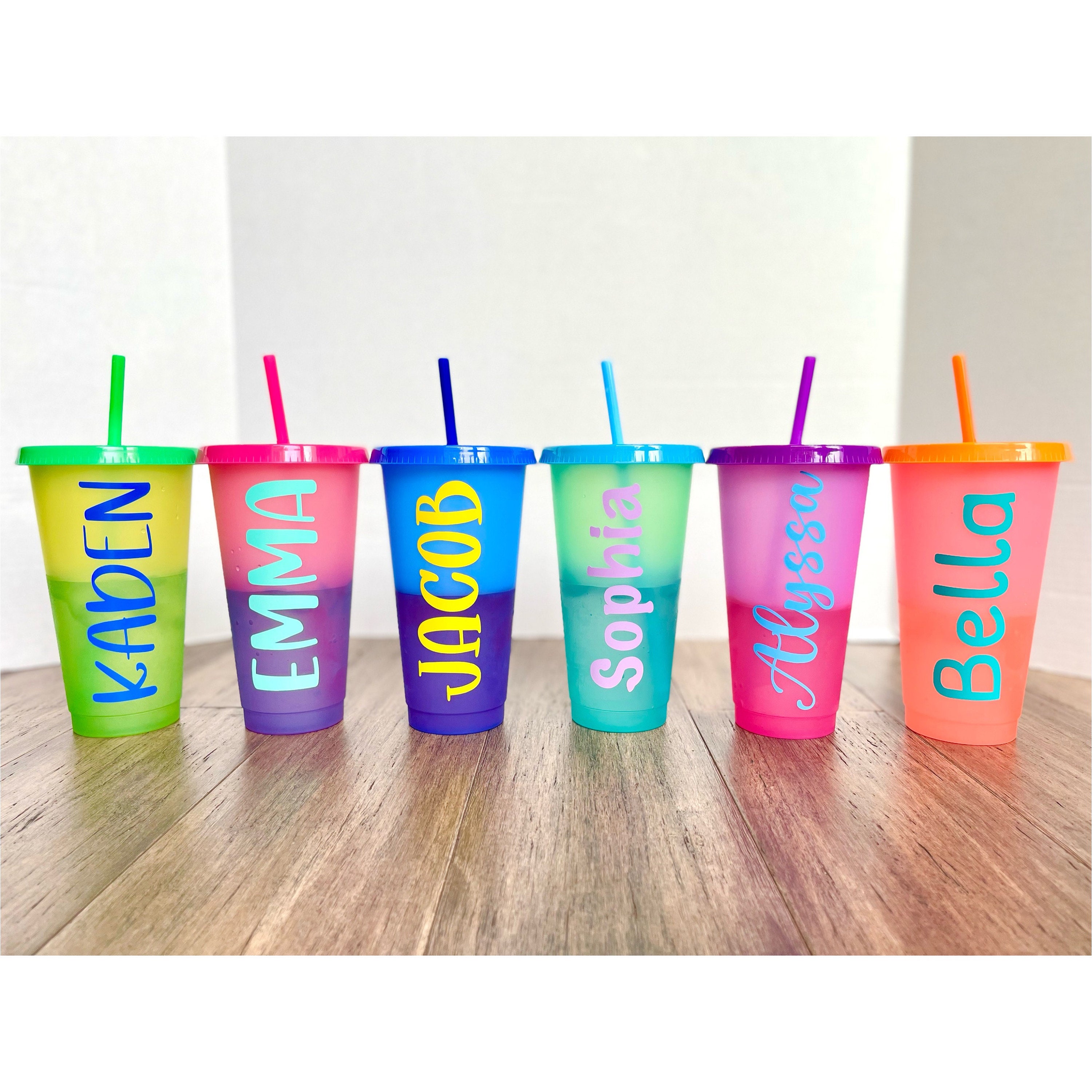 ChainPlus Color Changing Cups with Lids and Straws - 7 Pack 16 oz