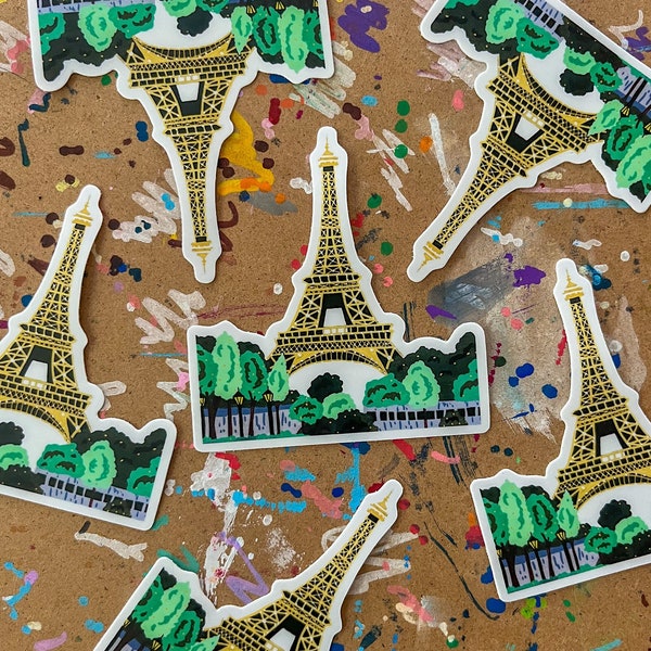 Paris Eiffel Tower Sticker France Night Laptop Decal Cutout