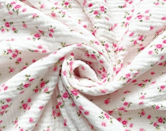 Flower Blanket Baby Girl, Pink Floral Baby Girl Blanket,  Floral Muslin Swaddle, Newborn Swaddle Blanket, Pink Flower Blanket, Pink Swaddle