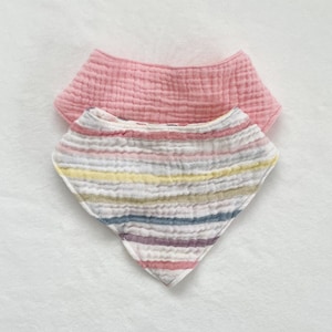 Baby Bandana Bibs | Absorbent Cotton Bibs | 4 Layer Muslin Gauze | Feeding Bib | Drooling Cover | Gender Neutral Baby Bib | Baby Girl Bib