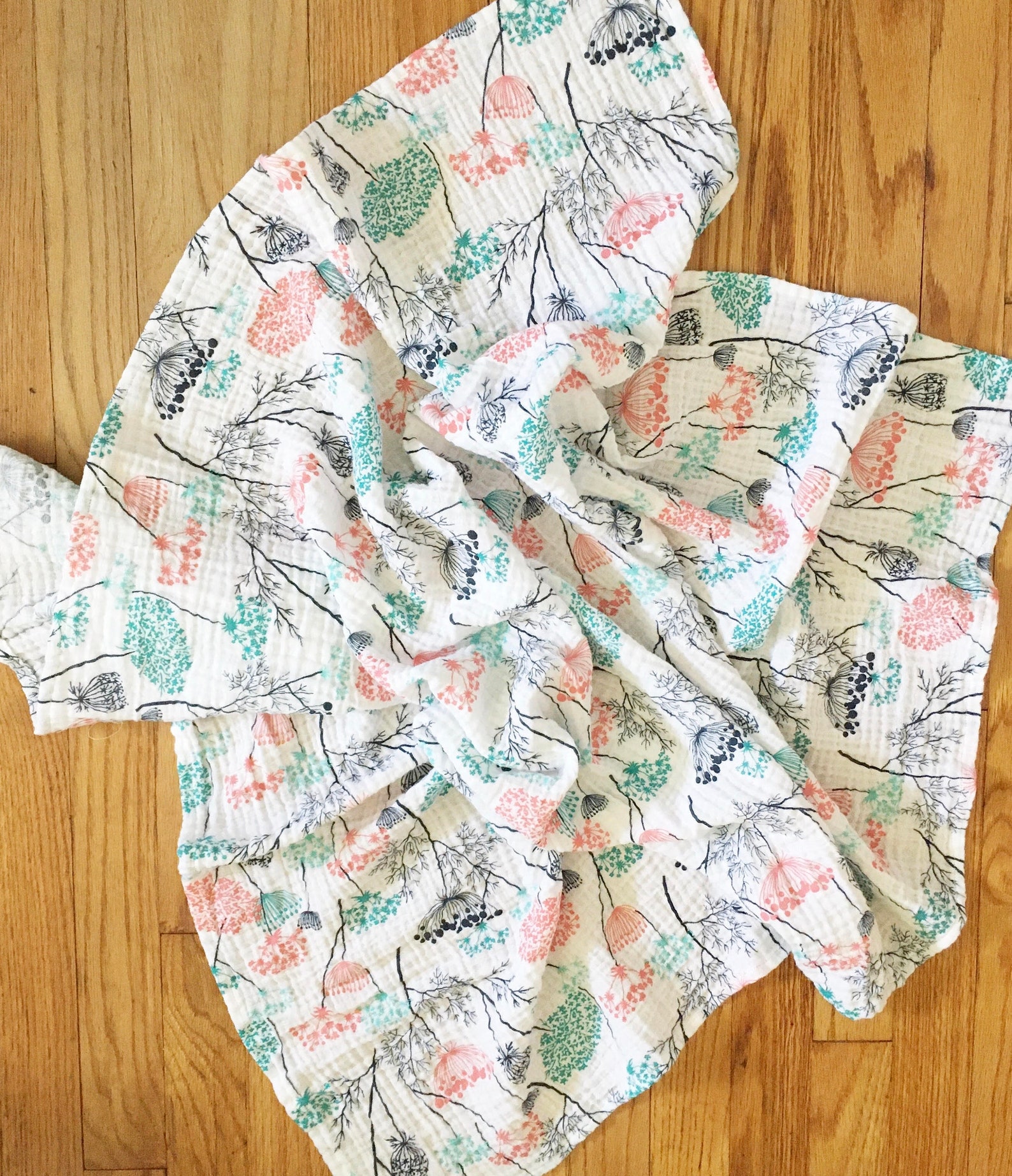 Gauze Baby Swaddle in Floral DOUBLE GAUZE SWADDLE Muslin Etsy