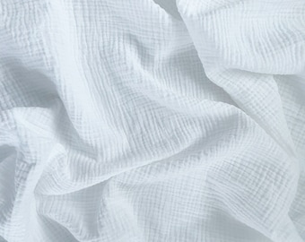 Gauze Baby Swaddle in White, DOUBLE GAUZE SWADDLE, Muslin Swaddle, Receiving Blanket, 100% Cotton, Solid Color Swaddle, Gender Neutral