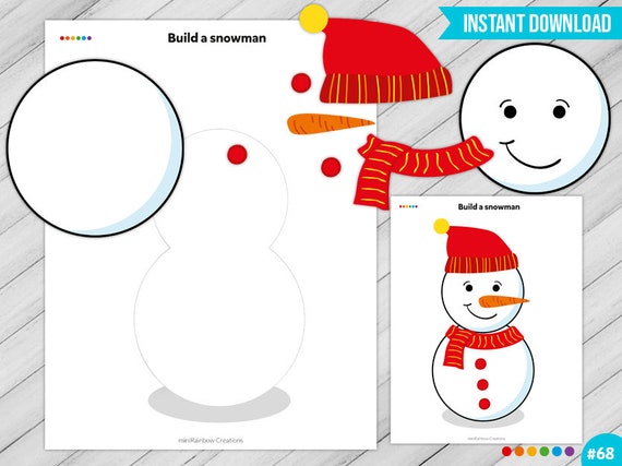 Build a Snowman Worksheet Printable Snowman Puzzle Printable