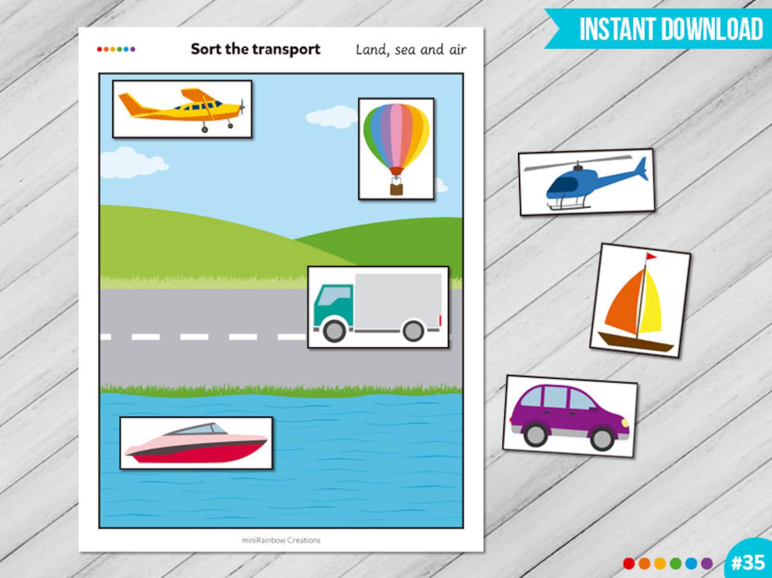 Sort the Transport Printable Worksheet, Busy Binders, Transportation