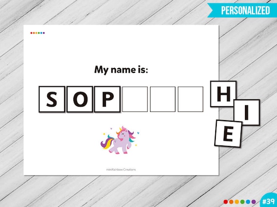 personalized name building printable worksheet for girl etsy