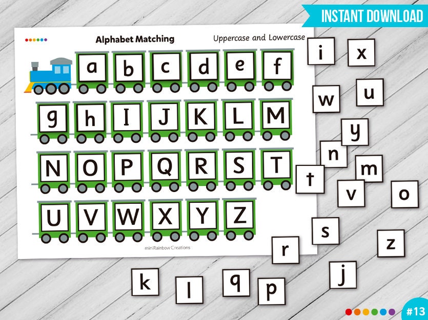 Alphabet Matching Printable Worksheet Educational Preschool | Etsy