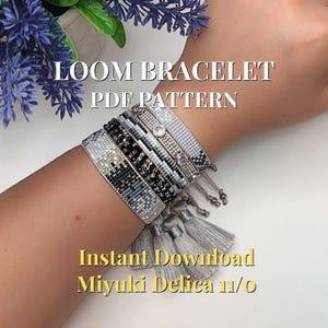 Set de Patrones Miyuki Blanco y Negro – Pulseras Tejidas en Telar PDF