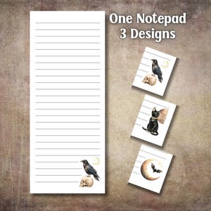 Whimsigoth Slim To-Do List Style Notepad, Witchy Goth 3.5x8.5 Tear Away Notepad