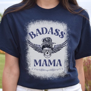 Badass Mama Skull Shirt, Women&#39;s Goth Skull T-Shirt, Sweary Gifts For Mom