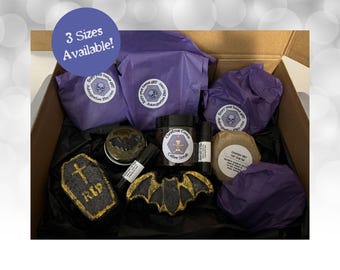 Goth Themed Gift Box, Handmade Soap Gift Set, Witchy Self Care Basket
