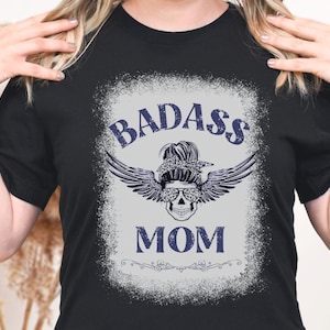 Badass Mom Shirt, Unisex Goth Skull T-Shirt, Sweary Gifts For Women