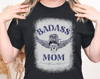 Badass Mom Shirt, Unisex Goth Skull T-Shirt, Sweary Gifts For Women