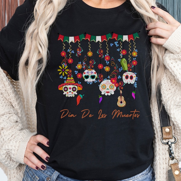 Dia De Los Muertos Shirt, Day Of The Dead Shirt, Halloween Party Tee, Unisex Halloween Shirts, Sugar Skull Shirts, Mexican Holiday Tshirts