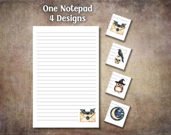 Whimsigoth Large Desk Notepad, Witchy Goth 5.5x8.5 Tear Away Notepad