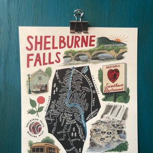 MAP ART / Art Print / Town Map Print / Shelburne Falls, Massachusetts / 01370