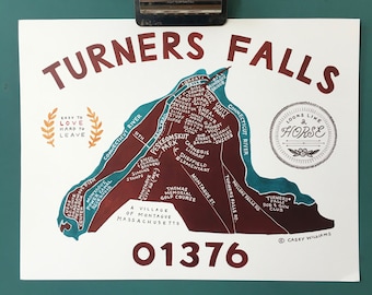 Turners Falls Map Etsy Il S49e 