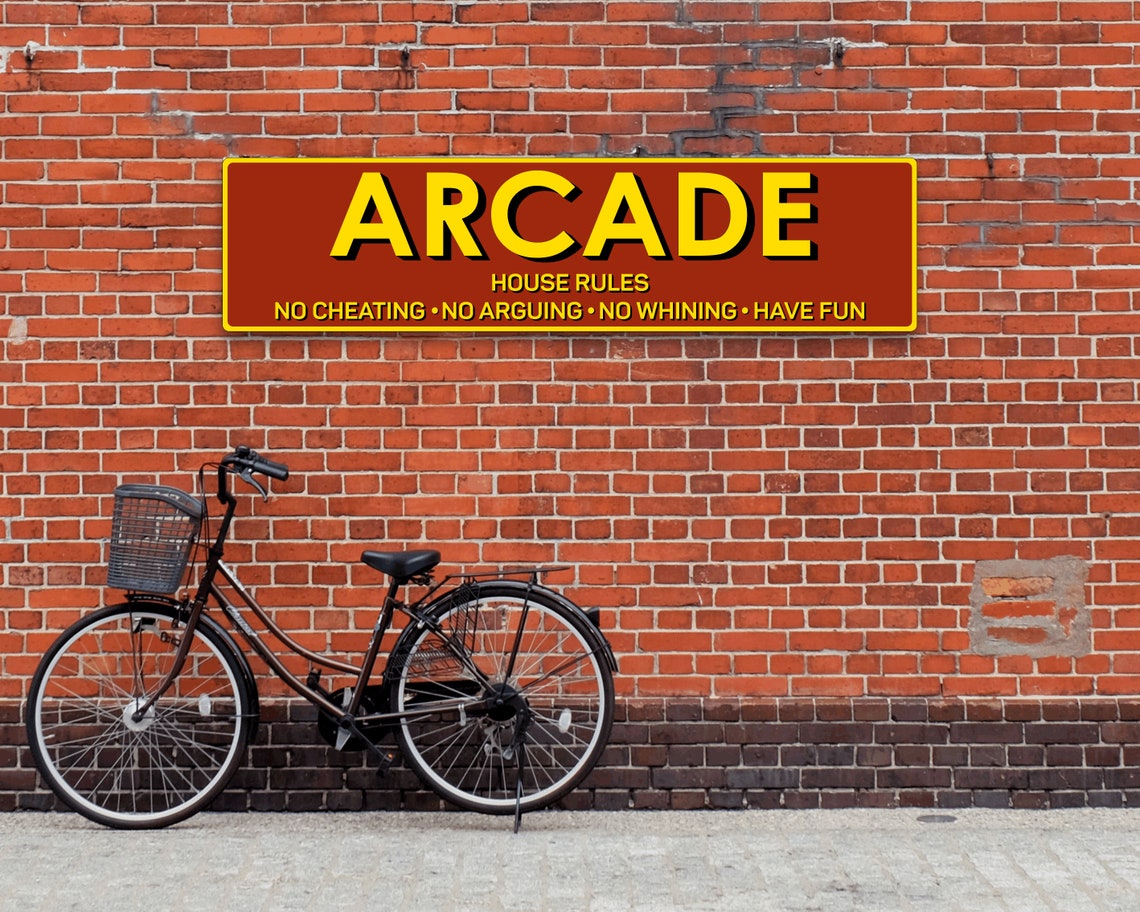 Arcade House Rules Sign Video Game Sign Game Room Sign Etsy