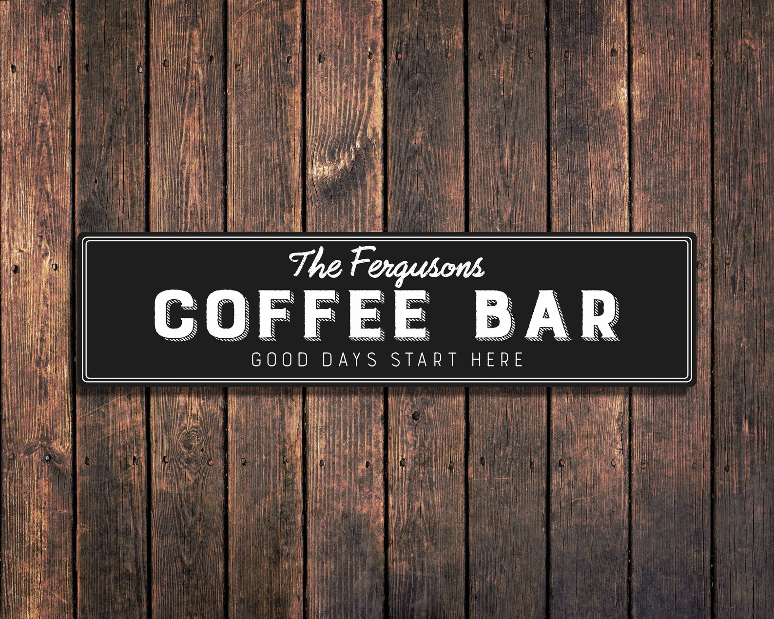 Personalized Coffee Bar Sign Custom Cafe Sign Kitchen Sign Etsy