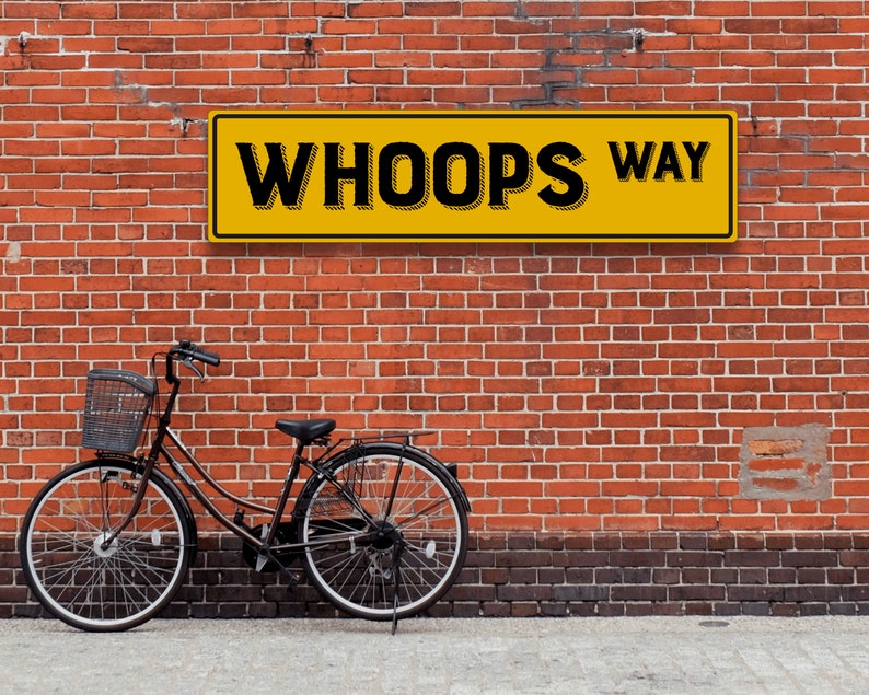 Enduro Motocross Motorcycle Racer Rider Trials Dirt Biker Gift Whoops Sign Whoop Metal Sign Custom Street Motorsport Sign