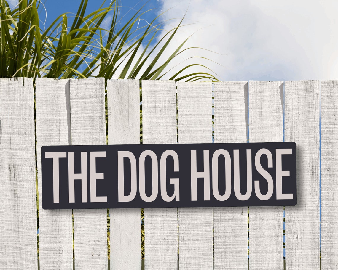 The Dog House Sign Vintage Style Metal Plaque Dog Room Sign Etsy