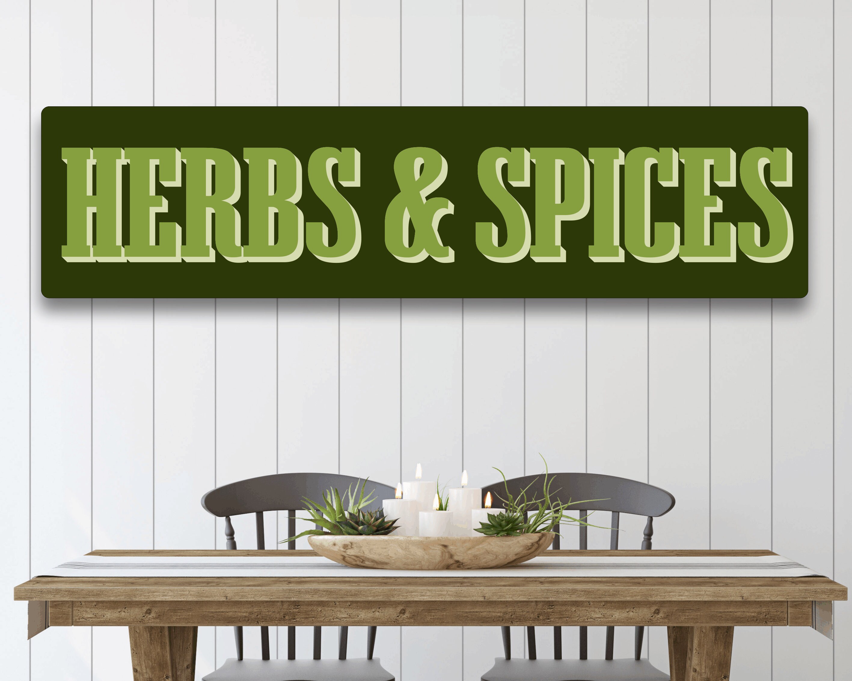Rustic Herbs and Spices Sign Farmhouse Metal Sign Pantry Etsy