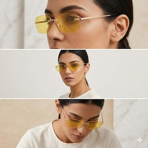 Vintage Style Rimless Sunglasses - Etsy display picture 3