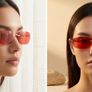 Y2k Red Sunglasses - Etsy
